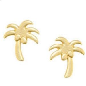 Pura Vida Gold Palm Tree Earring Studs TINY
